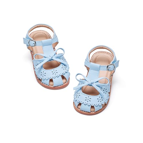 Image of Flaryzone Girls Sandals Closed Toe Summer Flats Dress Sandals Shoes Toddler /Little Kid