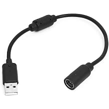 1 x Labriciyon Black USB Breakaway Accessories PC Cable Cord Adapter Converter for Xbox 360 Controller Xbox 360 Cable