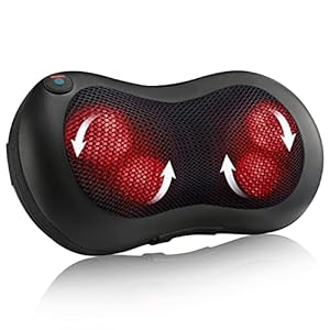 Shiatsu Massagegerät mit 3 Geschwindigkeiten für Nacken Schulter Rücken, Rückenmassagegerät mit Rotierenden Massageköpfen Tiefknetmassage, Das ideale Geschenk für Freunde und Verwandte