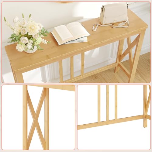 Console Bambou Étroite 100cm Renfort X HOOBRO