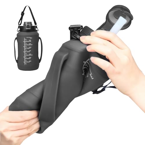 Botella de agua plegable de silicona 1.8 L vasos reutilizables ciclismo 2