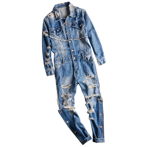 Combinaison de travail en denim homme coupe droite