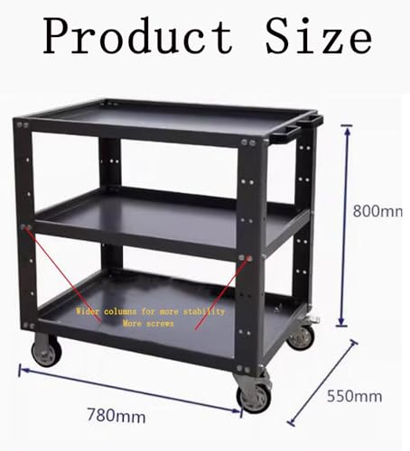 Carrito taller ICEMOB en ruedas, carrito utilitario de acero inoxidable, servicio pesado 300KG, organizador para herramientas para garaje/almacén/taller de reparación miniatura 5