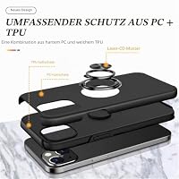 Dechyi hülle für iPhone 15 (6.1") und 2 Stück gehärtetem Glas Displayschutzfolie Handyhülle mit Ringhalterung stoßfest, Kratzfest strapazierfähig Schutzhülle Schwarz – Ansicht 4