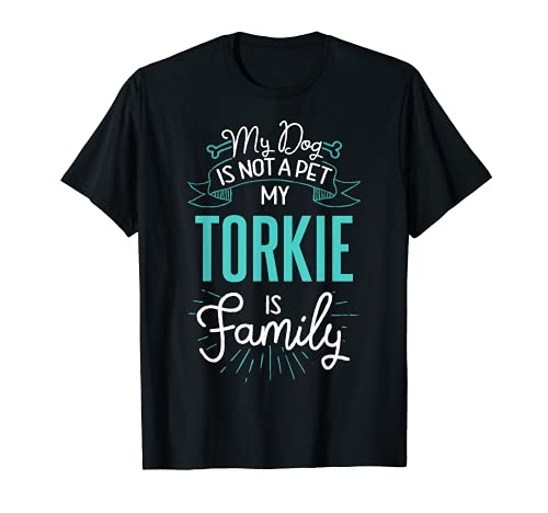 Cute Torkie Design Family Dog Giftn T-Shirt, Black