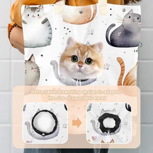 Bolsa de hombro de lona para mascotas que reduce el estrés del viaje con asomado 4