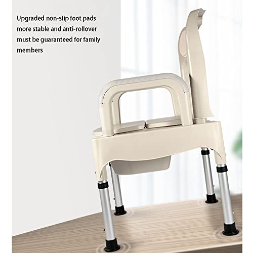 Silla de Inodoro para Uso Doméstico, Elevada, para Adultos Mayores, Transporte Móvil miniatura 4