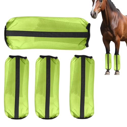 Fliegenstiefel fur | 4-teiliges�Z �b �g aus �� �b �V �� -Beinwickeln fur | Luftdurchlassige Beinlinge - Rennsport�AWeidegang�AStall�AWettb