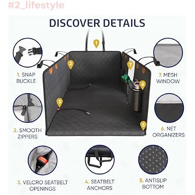 Katziela Back Seat Extender for Dogs-Large Space, Dog Car Seat Cover Hard Bottom Covered with 2 Foams Sturdy Backseat Extender for Dogs, Waterproof Dog Hammock for Car, SUV, Truck Car Bed 425Lbs
