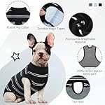 Kuoser Dog Surgery Suit Female Spay, Soft Dog Recovery Suit Male Neuter Anti Licking Dog Onesie E-Collar & Cone Alternative, Breathable Dog Surgical Suit for Surgery Recovery, Black Strips XS - Image 4