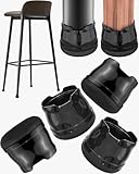 24-Pack Silicone Chair Leg Floor Protectors for Hardwood Floors -Felt Furniture Pads, Rubber Chair Leg Covers/Caps - No Noise & Scratch-Proof - Round Medium (Fits 1" to 1 3/16" / 26-30mm), Black