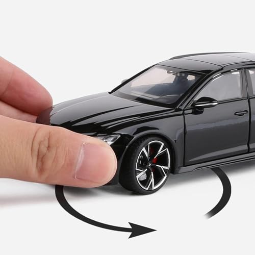 Image of LONGMIRE Metal Pull Back Diecast Car Pull Back Car Model with Sound Light Boys Gifts Toys for Kids Pack of 1, Multicolor (Audi RS 6)
