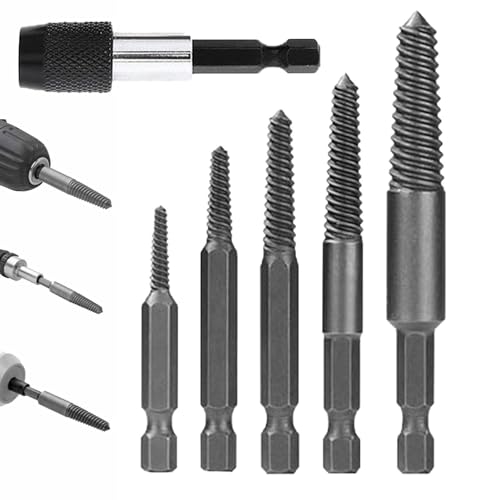 Juego de extracción de tornillos, extractor de tornillos compacto, extractor de tornillos de broca, kit de extracción de tornillos dañados, extractor de pernos multiusos, kit de extractor de tornillos