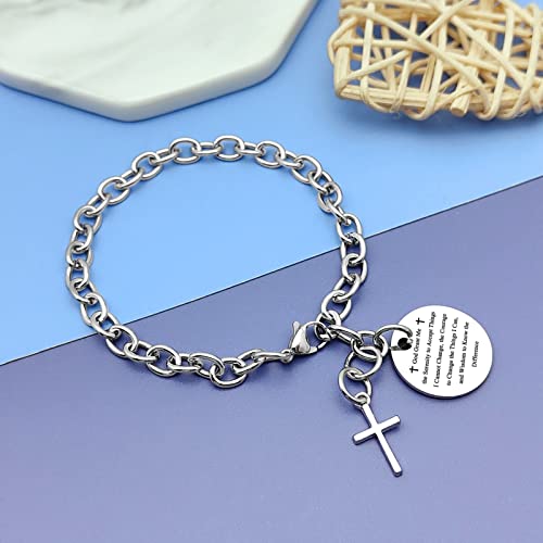DlaeKua Christian Gifts for Women Men Bracelets Christian Bible Verses Bracelets Gift Religious Prayer Jewelry Inspirational Baptism Jewelry Stainless steel4