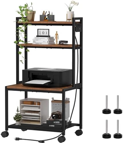 Amazon.com: Printer Stand with Storage, 4 Tier Printer Table with ...