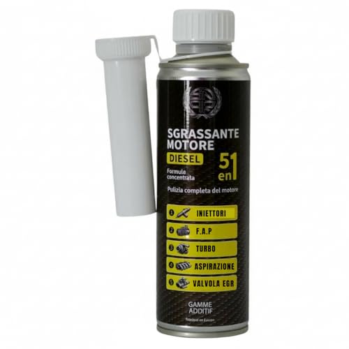 SNQR Pulitore Motore Diesel 5in1 375mL Ultra Concentrato | Pulizia Completa Iniettore, Turbo, FAP, EGR | Additivo Multifunzionale per la Completa Pulizia dei Motori a Gasolio | Risultato Immediato
