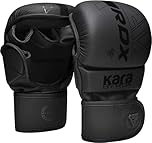 RDX MMA Gloves Sparring Grappling, Open Palm Martial Arts Mitts, Men Women Adults & Kids, Adjustable Wrist Support Maya Hide Leather, Cage Fighting Combat Boxing Training Muay Thai Punching Bag