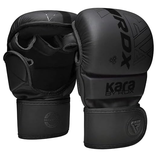 RDX Guantes MMA para Artes Marciales Grappling Entrenamiento, Maya Hide Cuero Kara Sparring Guantillas Lucha Muay Thai Kickboxing Krav Maga y Combate Training