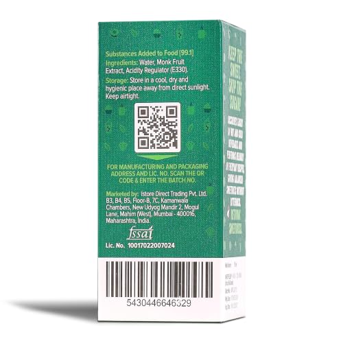 Image of Urban Platter Monk Fruit Sweetener Drops, 15ml (Zero Calorie | No Erythritol | No Bitter Aftertaste | For Tea, Coffee & Beverages)