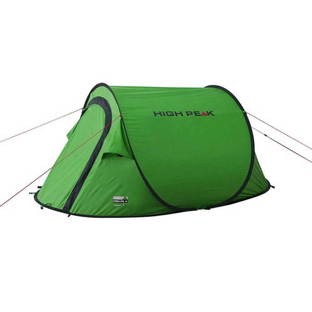 High Peak Wurfzelt Vision 2, Pop Up Zelt für 2 Personen, Festivalzelt freistehend, super leichtes Schnellöffnungs-Wurfzelt, 2000 mm wasserdicht, Ventilationssystem, Moskitoschutz