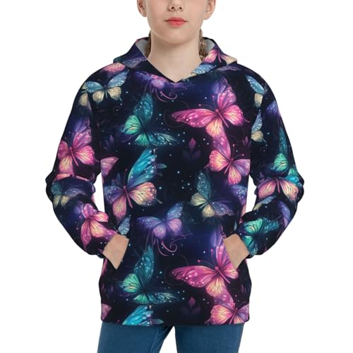 Rainbow Ombre Glitters Hoodie Youth Hooded Sweatshirt 3D Digital Printed With Pockets Tops