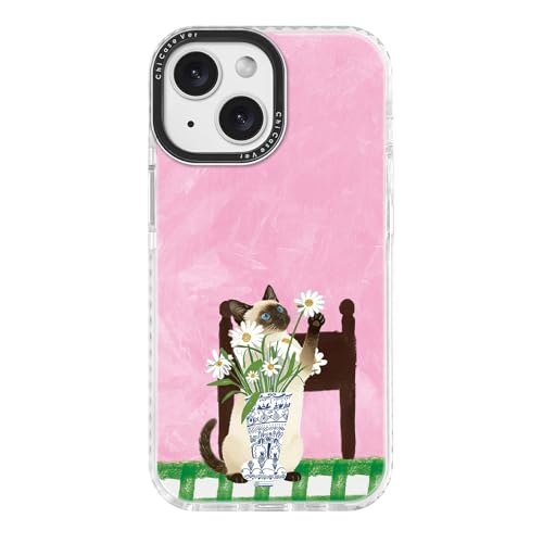 Protection TPU souple iPhone 13 aquarelle chat siamois yeux bleus