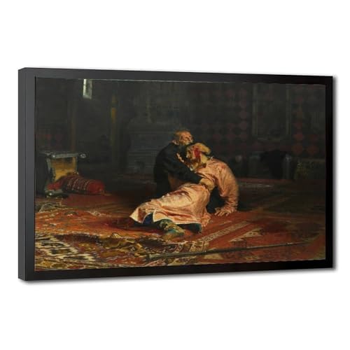 Impression sur toile Ivan le Terrible Ilya Repin avec cadre à suspendre pour salon de 20x30 cm