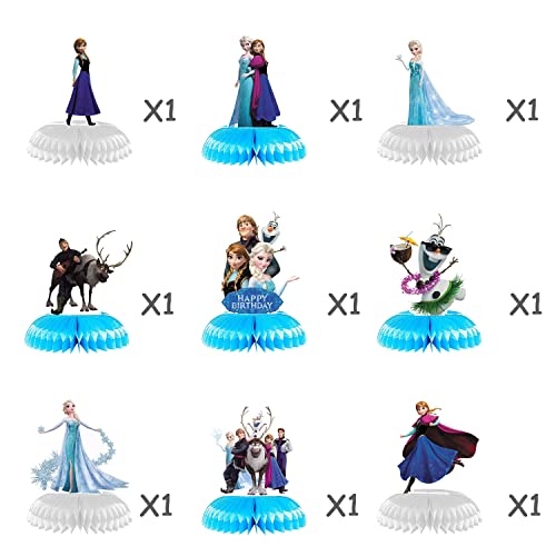 9Pcs Ice Princess Honeycomb Centerpiece Princess Theme Party Decoration Supplies Girls Birthday Party Table Decoration #TOP3