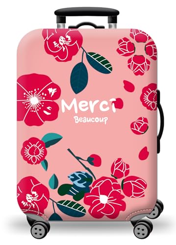wxlmom Funda Maleta Flores Rojas De Viaje Suave De Anti-Polvo Fundas para Maletas,3D Elástica Luggage Cover con Cremallera,Equipaje De Viaje Cubierta(S)