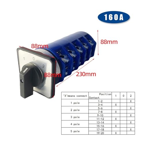 Interruptor de leva giratorio para motor inversor y control de potencia YMW26 4
