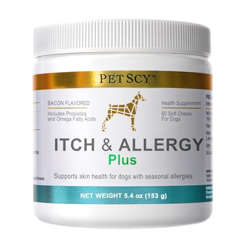PetScy Itch & Allergy Plus Chews for Dogs Itchy Skin,