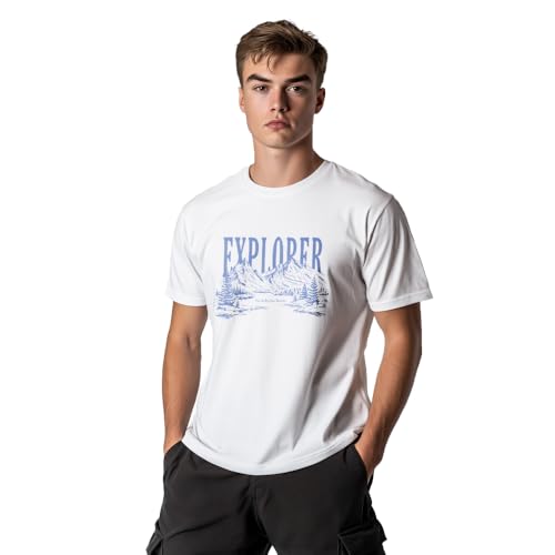 Image of Nobero 100% Cotton T Shirts for Men Stylish | Regular Fit | Graphic Printed T Shirts for Men 180 GSM Combed Cotton | Round Neck Half Sleeve