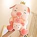 Milchtee-Schwein, chinesisches Valentinstagsgeschenk für Freundin, Babypuppe, süßes Schwein, Plüschtier, Puppe, Rosa, 32 cm