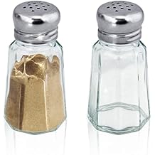 1st Choice Salt and Pepper Shakers with Stainless Tops Set of 2 Paneled Shakers