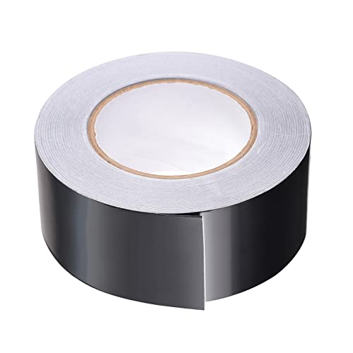 Image of Aluminum Foil Tape Adhesive Metal Tape, [for Sealing Patching Hot Cold HVAC, Duct, Pipe Insulation] - 2.2 inch /164ft /2.8 Mil /Black
