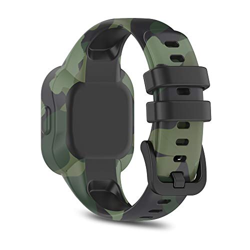 SeaFicco Pattern Printing Watch Strap Silicone Band Replacement Watchband Sport Fitness Wristband Compatible with Garmin Vivofit jr.3 Accessories (Camo Green) - Image 3