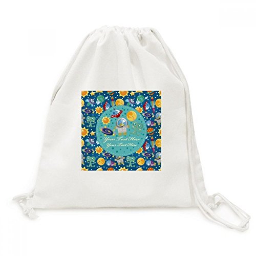 Sac cordon univers et alien voyage espace aux motifs cosmiques et toile robuste