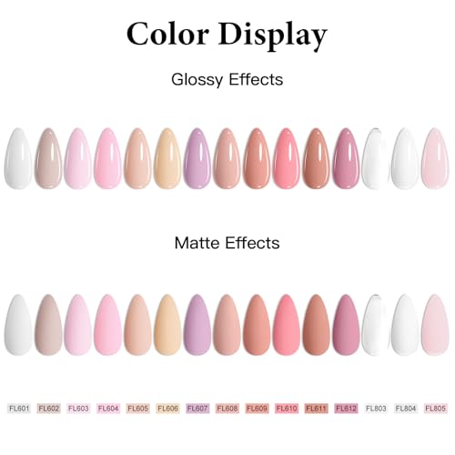 Set de esmaltes en gel Nude Pink kit 18 piezas 10 ml miniatura 6