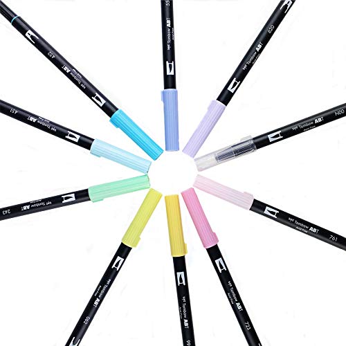 Tombow Pen Set, Dual Brush, 5-3/5"Wx8-9/10 Lx1/2 H, 10/Pk, Ast (Tom56187) #TOP5