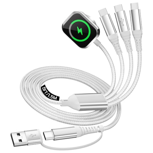 Travel Essentials, 3 USB C Multi Charging Cable with iWatch Charger for Car