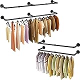 UlSpeed Wall Mounted Clothes Racks 72.4in 2 Sets + Industrial Pipe Clothes Rack, Space-Saving, Sturd