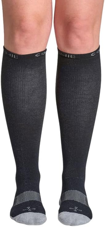 Travel Compression Socks Women's Over-the-Calf – Soothing Compression, Mesh Ventilation, Padding & Copper Znergy Anti-Odor
