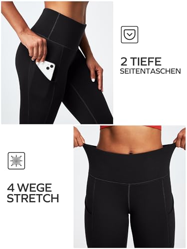 Thermo-Laufhose Damen Ewedoos Gefütterte Leggings mit Taschen