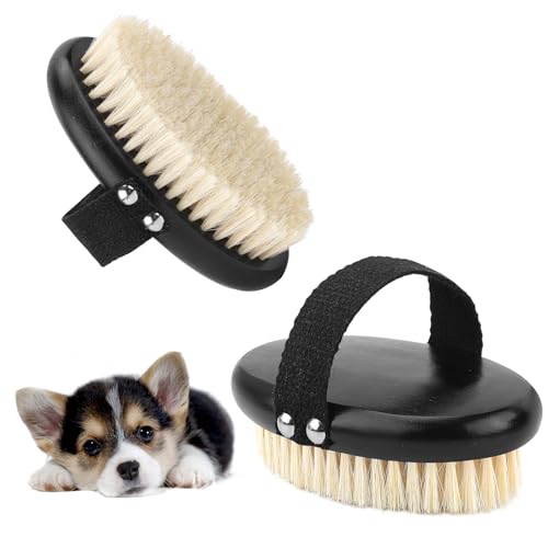 Spazzola Palmare per Cani e Gatti, Spazzola per Cani per Massaggi Toelettatura Perdita Pelo Spazzola Animali Domestici con Setole Morbide per Animali Domestici a Pelo Lungo e Corto (Nero)