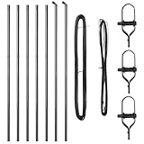 vidaXL 7-tlg. Zaunpfosten grau Ø32 mm 200 cm aus verzinktem Stahl - Robuste und wetterfeste Zaunaccessoires für deinen Garten. Höhenverstellbare Barriere mit glatter Oberfläche.