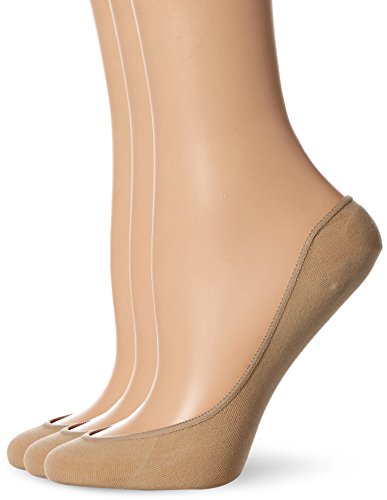 Hue Women's Ergonomic Hidden Cotton Liner (Pack of 3), Cream, Small/Medium