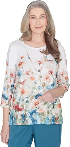 Tunique libellule Sedona Sky Alfred Dunner avec collier femme taille L multicolore