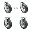 2 Swivel w/2 Bolt On Swivel Locks - 2 Rigid