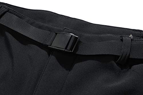BenBoy Damen Wanderhose Wasserdicht Softshellhose Outdoorhose Winddicht Warm Gefüttert Winter Skihose Snowboardhose Trekkinghose,KZ2987W-Black-M
