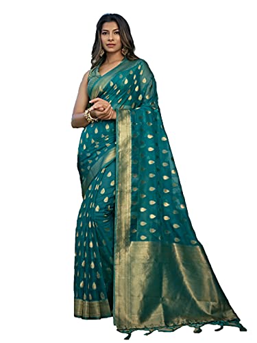 Image of Vardha Women's Art Silk,Silk Saree with Banarasi Weave and Unstitched Matching Blouse Piece | Sari for Women